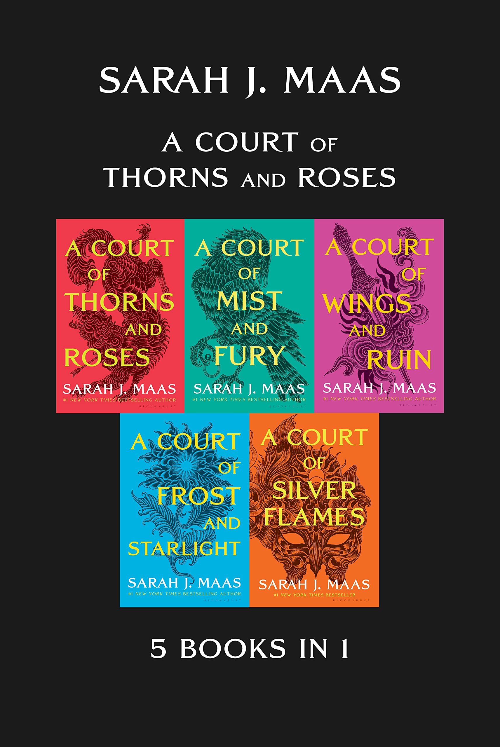 Set A Court of Thorns and Roses - Sarah J. Maas Series 5 Book Bundle